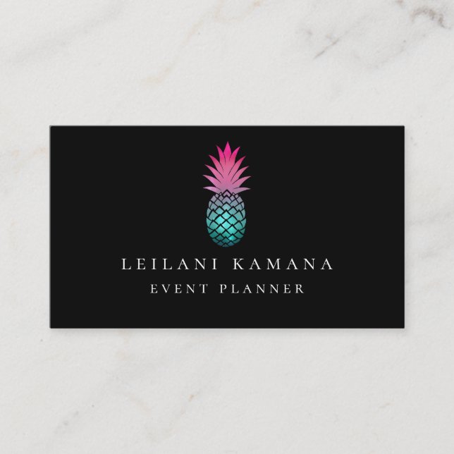Elegante Ombre Ananas Visitenkarte (Vorderseite)