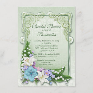 Elegante Ombre BlumenBrautparty-Einladung Einladung