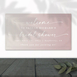 Elegante Ombre-Mauve- und Elfenbein-Hochzeitsshowe Banner