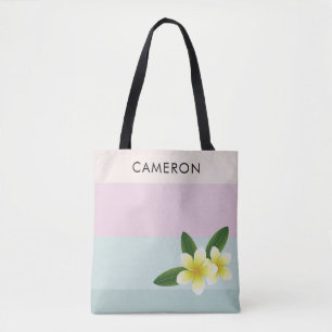Elegante Ombre Rosa Grüne Frangipani-Blume Custom Tasche
