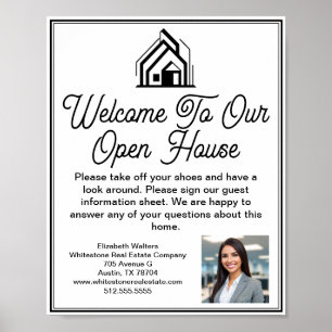 Elegante Open-House-Begrüßung durch Immobilienfirm Poster