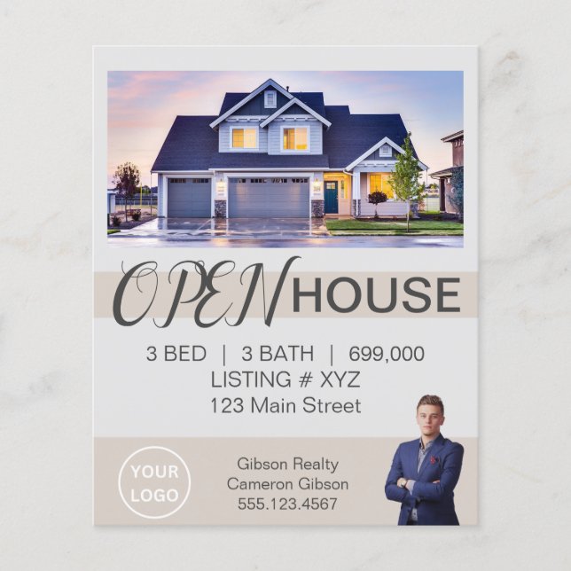 Elegante Open House Real Anwesen Realtor Flyer (Vorne)