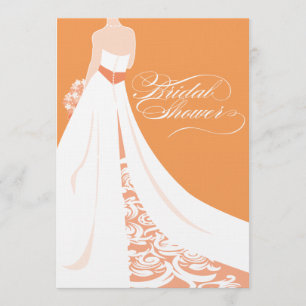Elegante Orange Bridal Dusche Einladung