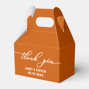 Elegante Orange Burnt Bevorzugung Box Geschenkschachtel