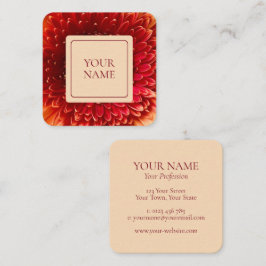 Elegante Orange & Cream Floral Business Card Quadratische Visitenkarte