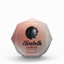 Elegante Orange Foto Blu Block Template