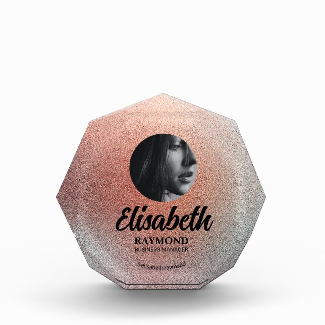 Elegante Orange Foto Blu Block Template (Vorderseite)