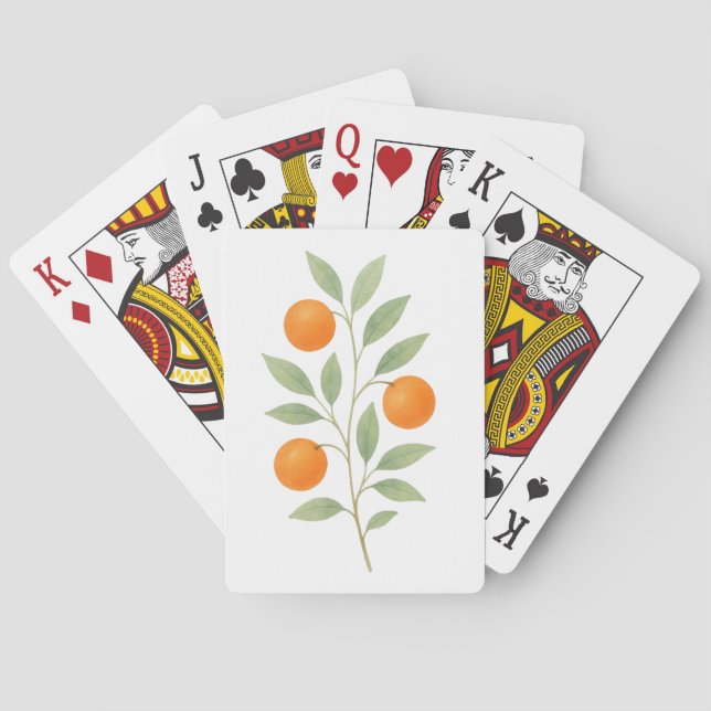 Elegante Orange Fruchtspielkarten Spielkarten (Rückseite)