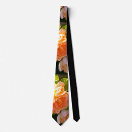 Elegante orange-gelbe Pfirsichblumen Rose Krawatte