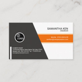 Elegante orange gestreifte Ingenieur-Visitenkarte Visitenkarte