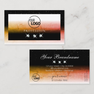 Elegante Orange Marbled Schwarz-weiß Add-Logo-Juwe Visitenkarte
