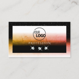 Elegante Orange Marbled Schwarz-weiß Add-Logo-Juwe Visitenkarte
