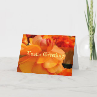 Elegante Orange Orange Blume Grußkarte Feiertagskarte