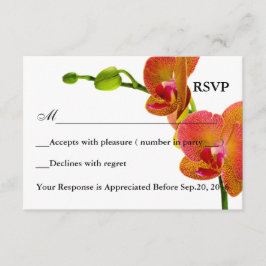 Elegante Orange Orchids Response RSVP Card