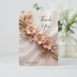 Elegante Orange Peach Floral Dankeschön Karte