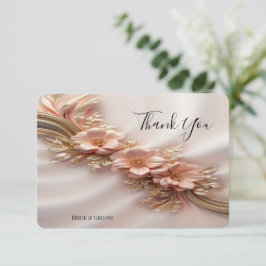 Elegante Orange Peach Floral Dankeschön Karte