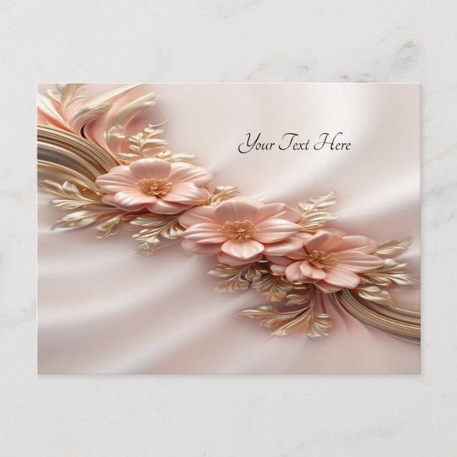 Elegante Orange Peach Floral Postkarte (Vorderseite)