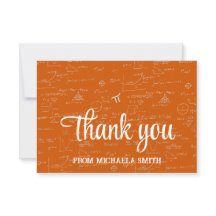 Elegante Orange-Schrift Mathematik Abschluss Danke