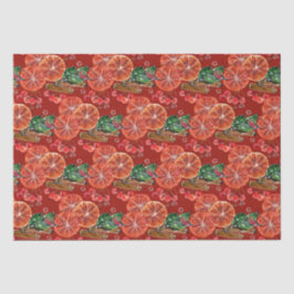 Elegante Orange Slices Cinnamon Sticks Seidenpapier