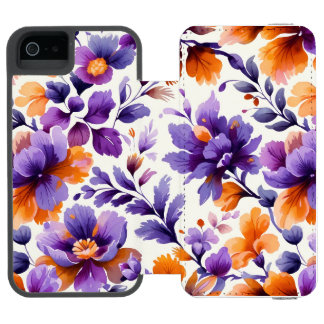 Elegante Orange und Lila Wasserfarbe | iPhone Incipio Watson™ iPhone 5 Geldbörsen Hülle