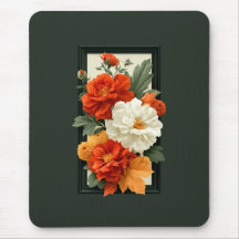 Elegante Orange- und weiße Blumenkunst Acryl-Kunst