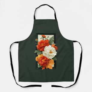 Elegante Orange- und weiße Blumenkunst Schürze