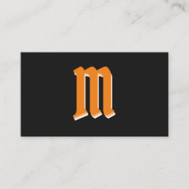 Elegante orangefarbene Formen auf schwarzem Monogr Visitenkarte