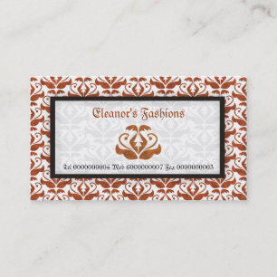Elegante Orangendamast-Modekarten Visitenkarte