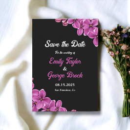 Elegante Orchid-Blume Schwarzer Sommer Blumenhochz Save The Date