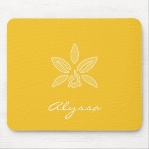 Elegante Orchid einfache, reiche, gelbe Blume mit Mousepad