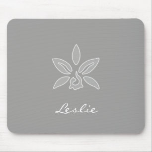 Elegante Orchid einfache, reiche graue Blume mit N Mousepad