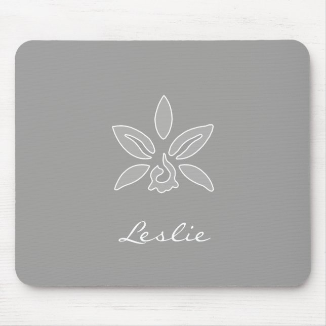 Elegante Orchid einfache, reiche graue Blume mit N Mousepad (Vorne)