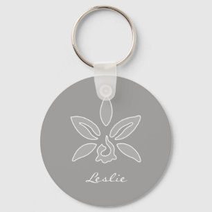 Elegante Orchid einfache, reiche graue Blume mit N Schlüsselanhänger