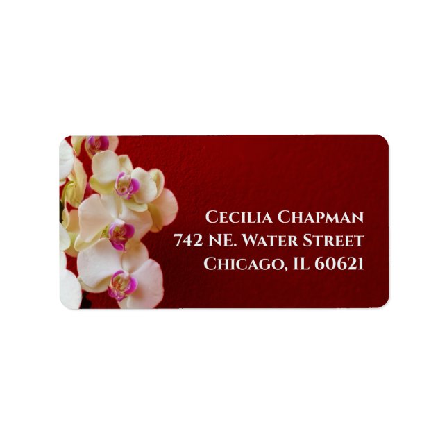 Elegante Orchid Floral Personalisierte Rücksendead Adressaufkleber (Vorne)