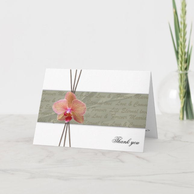 Elegante Orchid Vielen Dank - individuell angepass Dankeskarte (Vorderseite)
