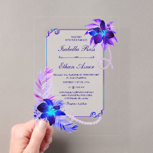 Elegante Orchid Wedding Acryleinladungen