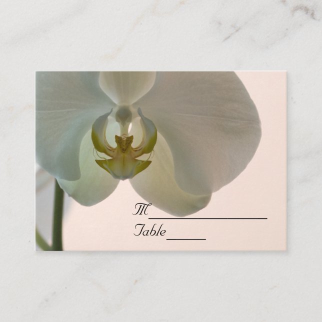 Elegante Orchid Wedding Platzkarte (Vorderseite)