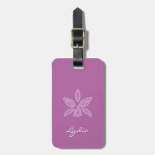 Elegante Orchidee, einfache, fette violette Blume  Gepäckanhänger