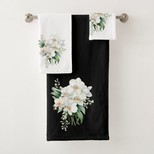 Elégante orchidée noire et blanche (En situation)