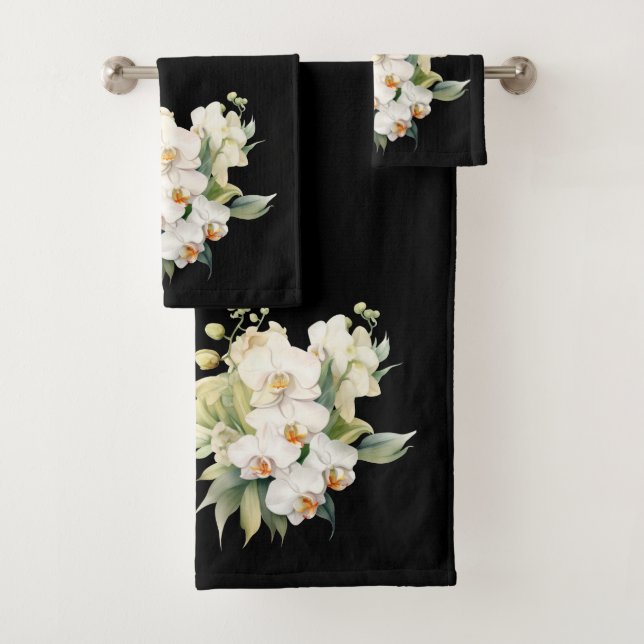 Elégante orchidée noire et blanche (En situation)