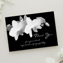 Elegante Orchideen-Blumen-Beileid-Dankeschön-Karte