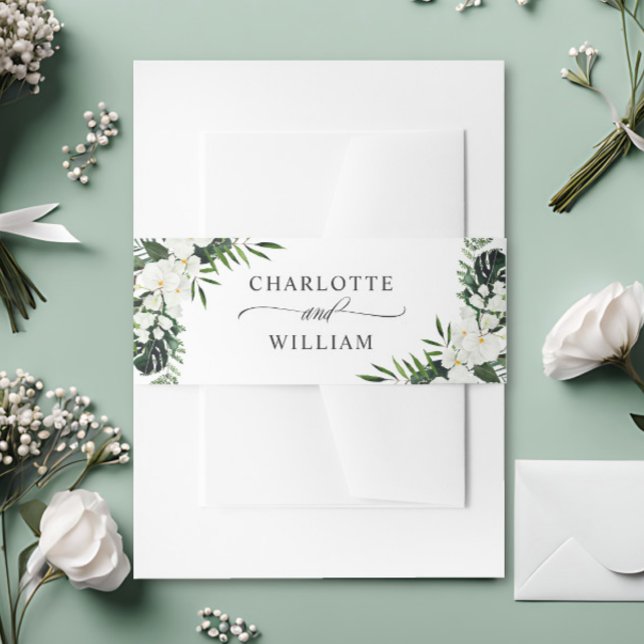Elegante Orchideen Bohemische Hochzeit Einladung Einladungsbanderole (Von Creator hochgeladen)