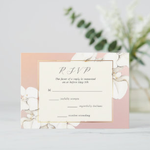 Elegante Orchideen-Hochzeit in Rosa RSVP Karte