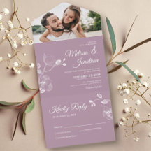 Elegante Orchideen staubige lila Blumenhochzeit