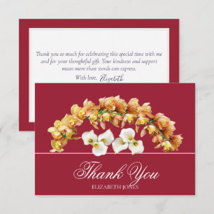 Elegante Orchideen- und Lilien-Hochzeits-Dankeskar Dankeskarte