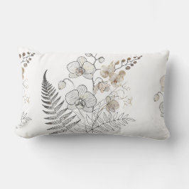 Elegante Orchideen und Minimalistische Linien Desi Lendenkissen