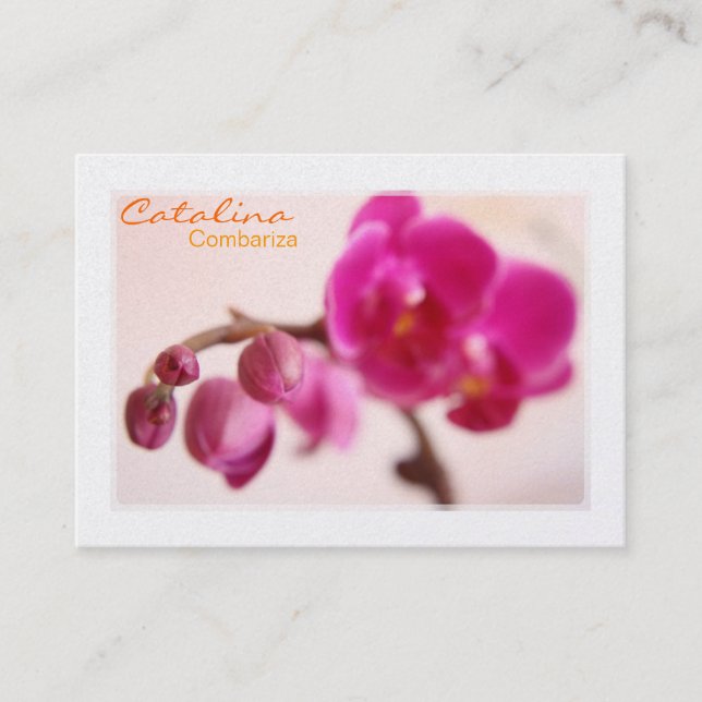 Elegante Orchideen-Visitenkarte Visitenkarte (Vorderseite)