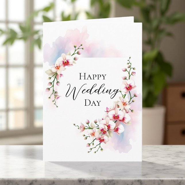 Elegante Orchideenblüten auf der Hochzeit von Wate Karte (Von Creator hochgeladen)