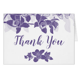 Élégante Orchidées violettes Carte de remerciement