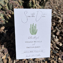 Elegante Organpfeife Kaktus Save the Date Einladun